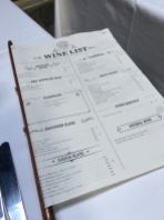 Nicely designed wine list - and you can also use it to flag down your waiter!